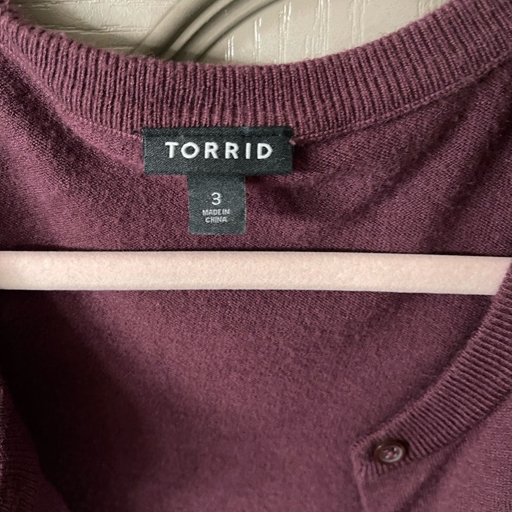 Torrid Women's Deep Plum Cardigan